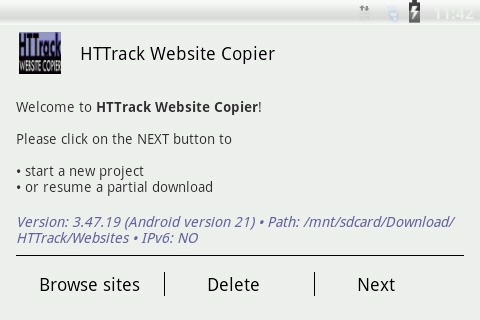 HTTrack on Android
